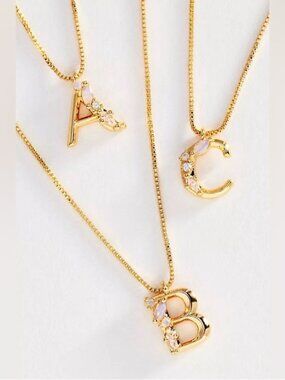 NWT Letter M - Anthropologie Crystal Initial Necklace letter M (US$ 48)